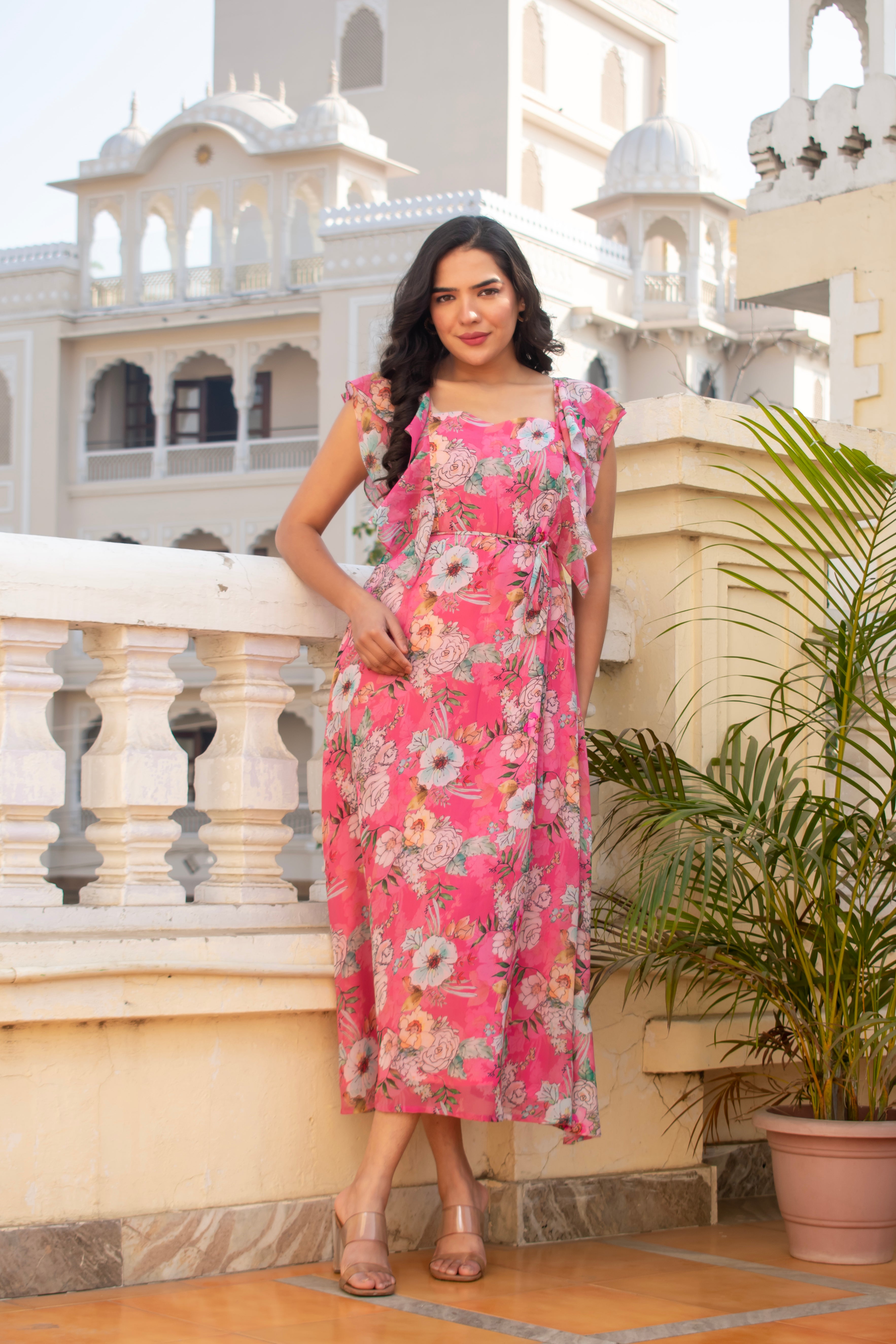 Pink Floral Dress