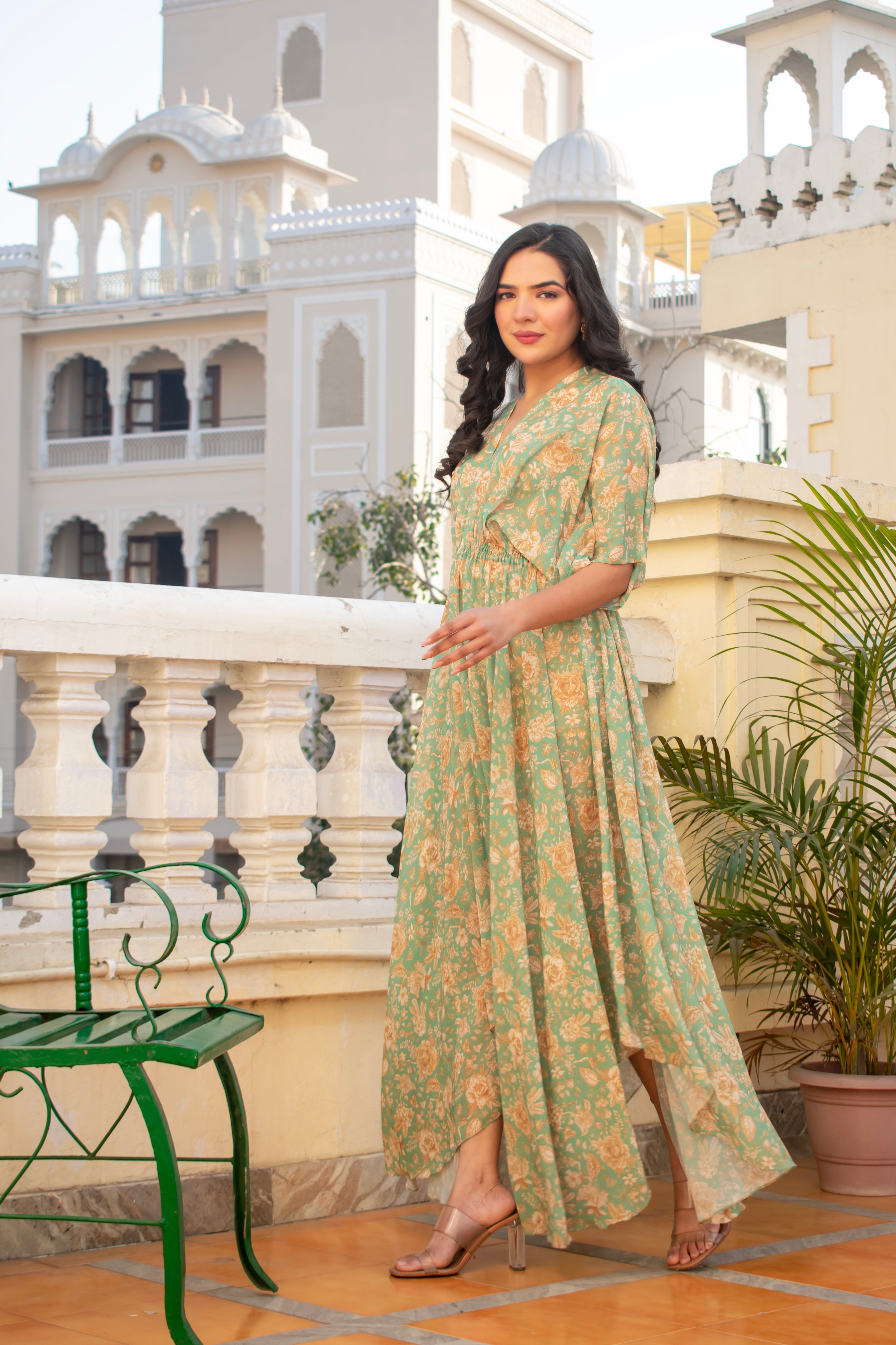 Green Floral Dress