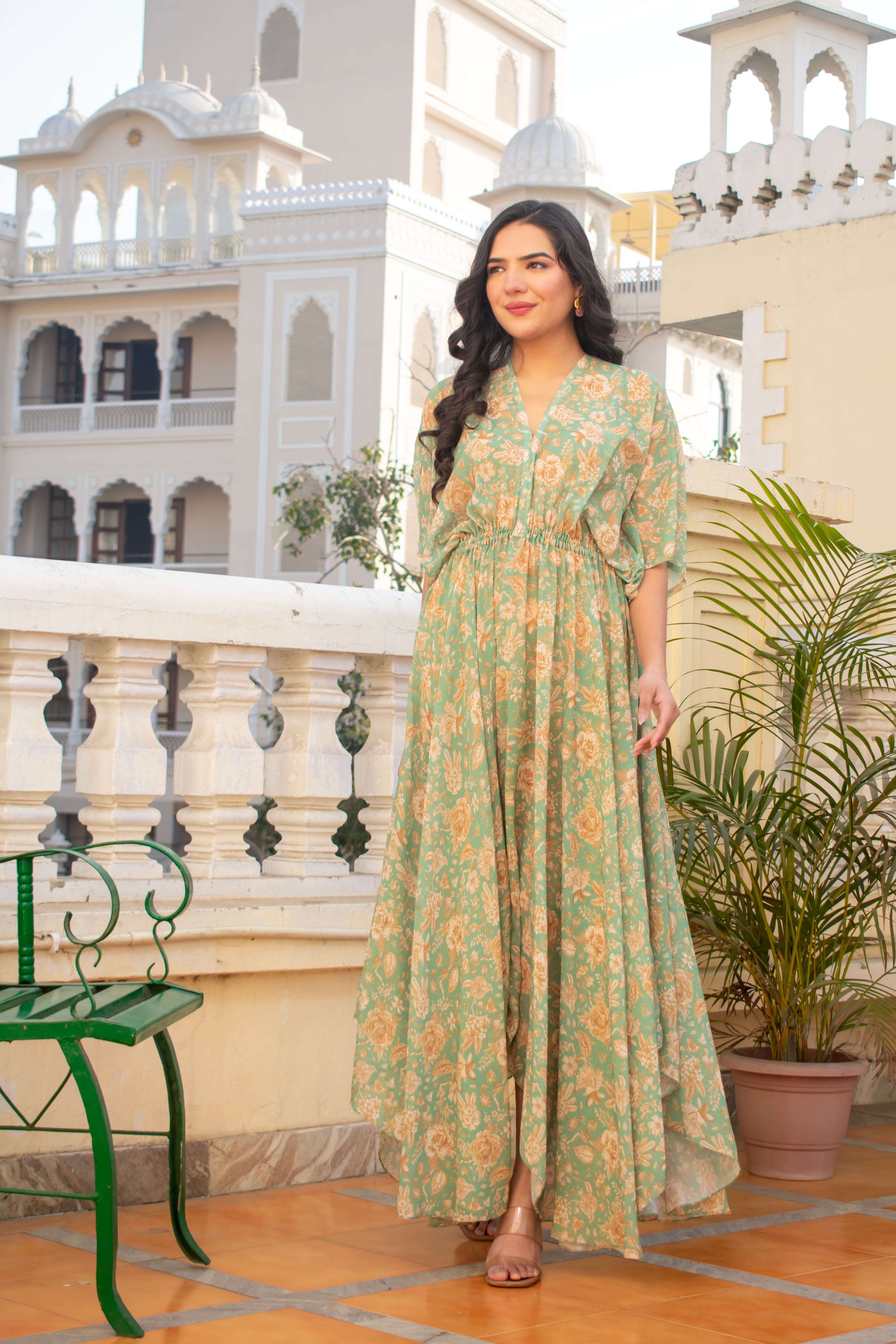 Green Floral Dress