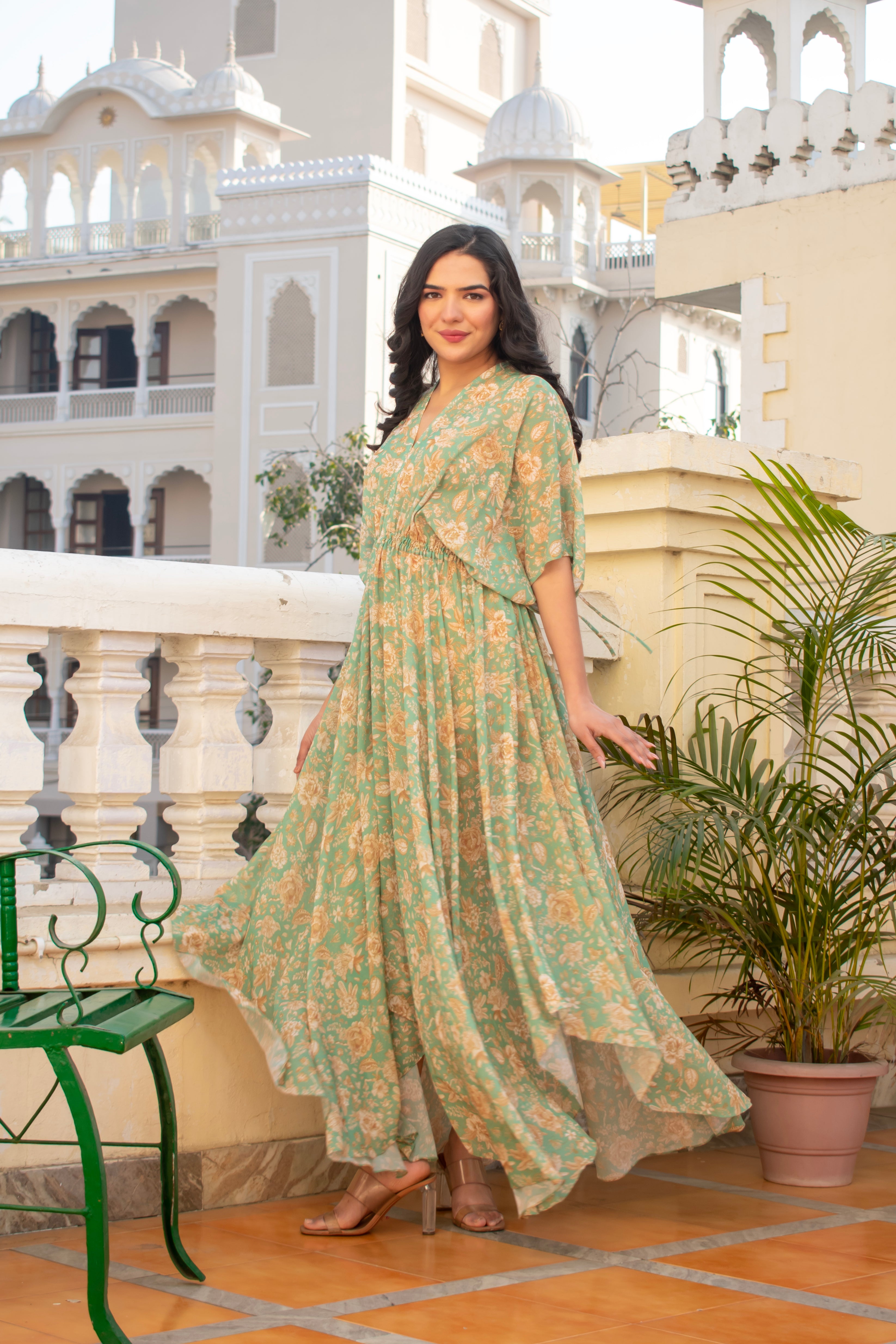 Green Floral Dress